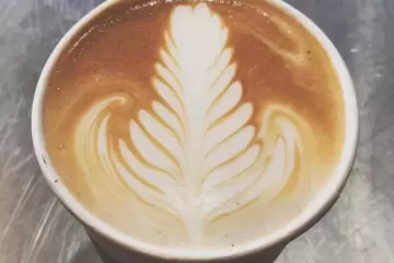 Cappuccino with leaf froth at the Paddlers Rest Cafe